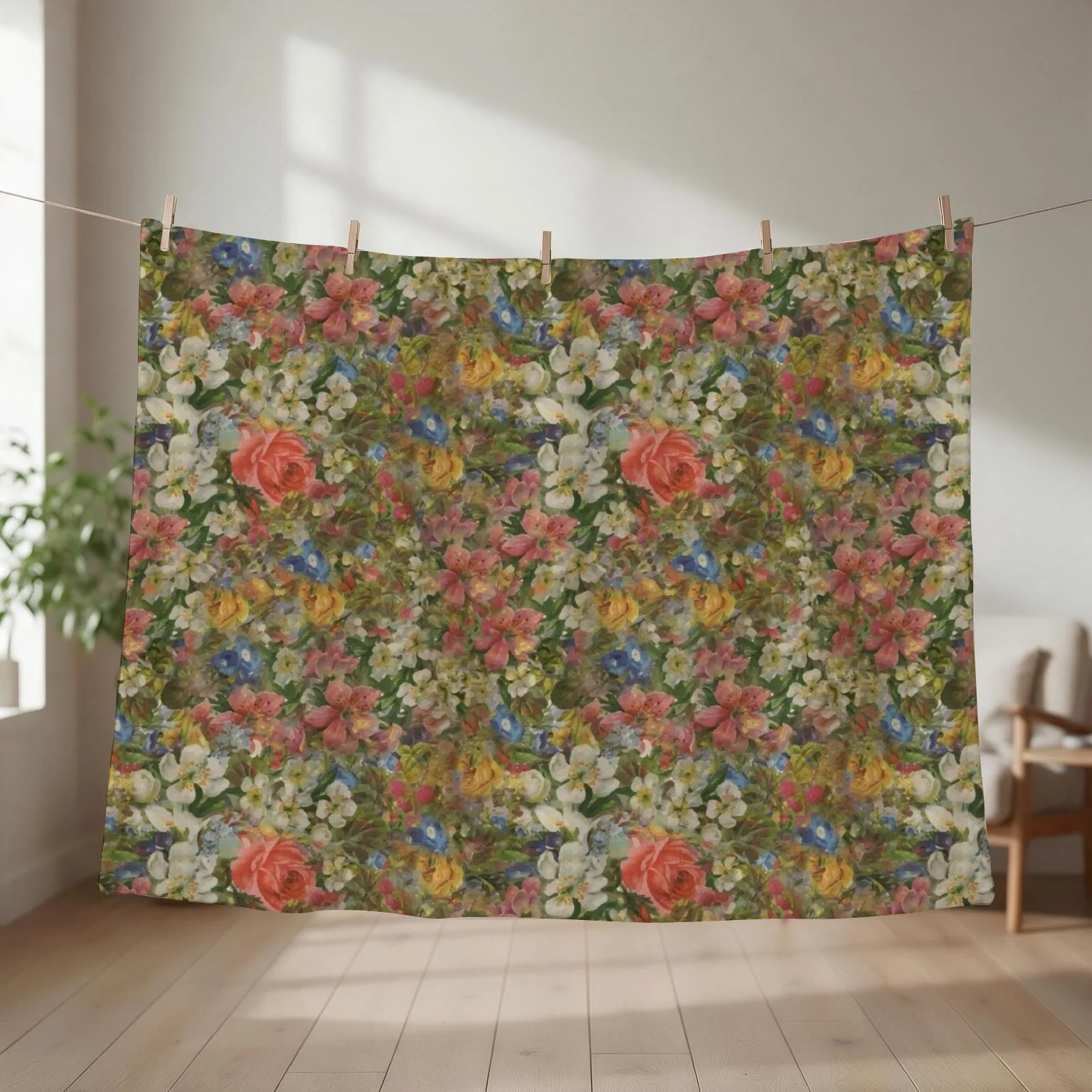 Pretty. Odd. Flowers Painting Throw Blanket wednesday Decoratives Furrys Bed Fashionable Blankets