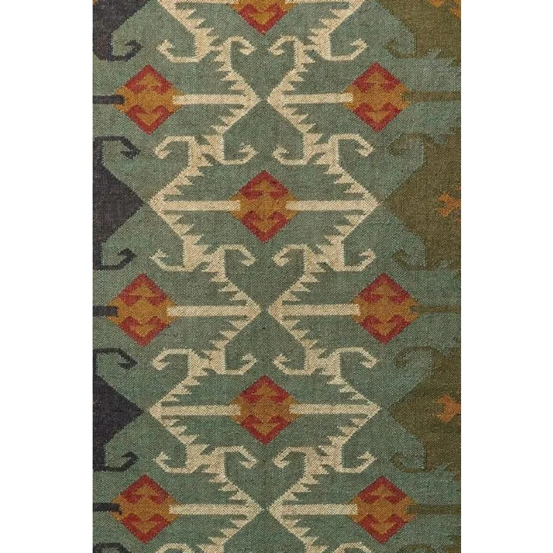 Rug Wool Jute Indian Village Vintage Kilim Rectangle Handwoven Carpet Area Rugs