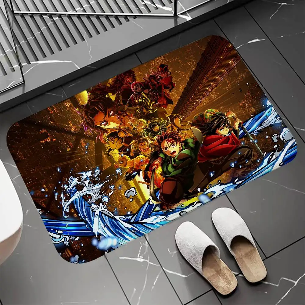 

D-Demon Slayer infinity castle Floor Mat Entrance Doormat Bath Mats Non-slip Mat Carpets Carpet Entrance of House Custom Kitchen