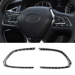 2pcs For Infiniti Q50 Q60 2014-2022 Car Steering Wheel Trim Sticker Decal Car Interior Accessories Carbon Fiber Black red