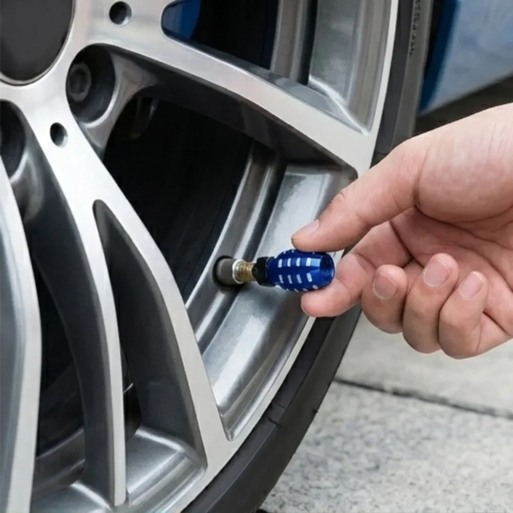 4Pcs Aluminum Grenade Tire Valve Caps, Dustproof Air Stem Covers for Car Truck Bicycle Wheel Rim Protection