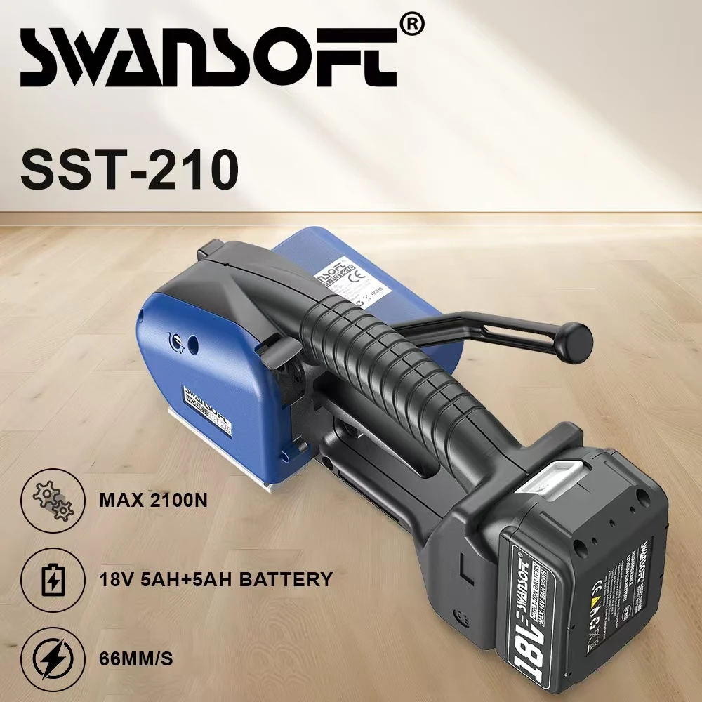 SWANSOFT SST-210 Electric Strapping Tool, Automatic Semi-Auto Strapping Machine for 0.51