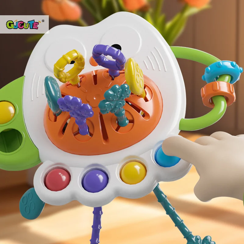 

Montessori Sensory Development Baby Toys Owl Pull String Finger Grasp Training Early Learning Education Toys For 10 Months+ Baby