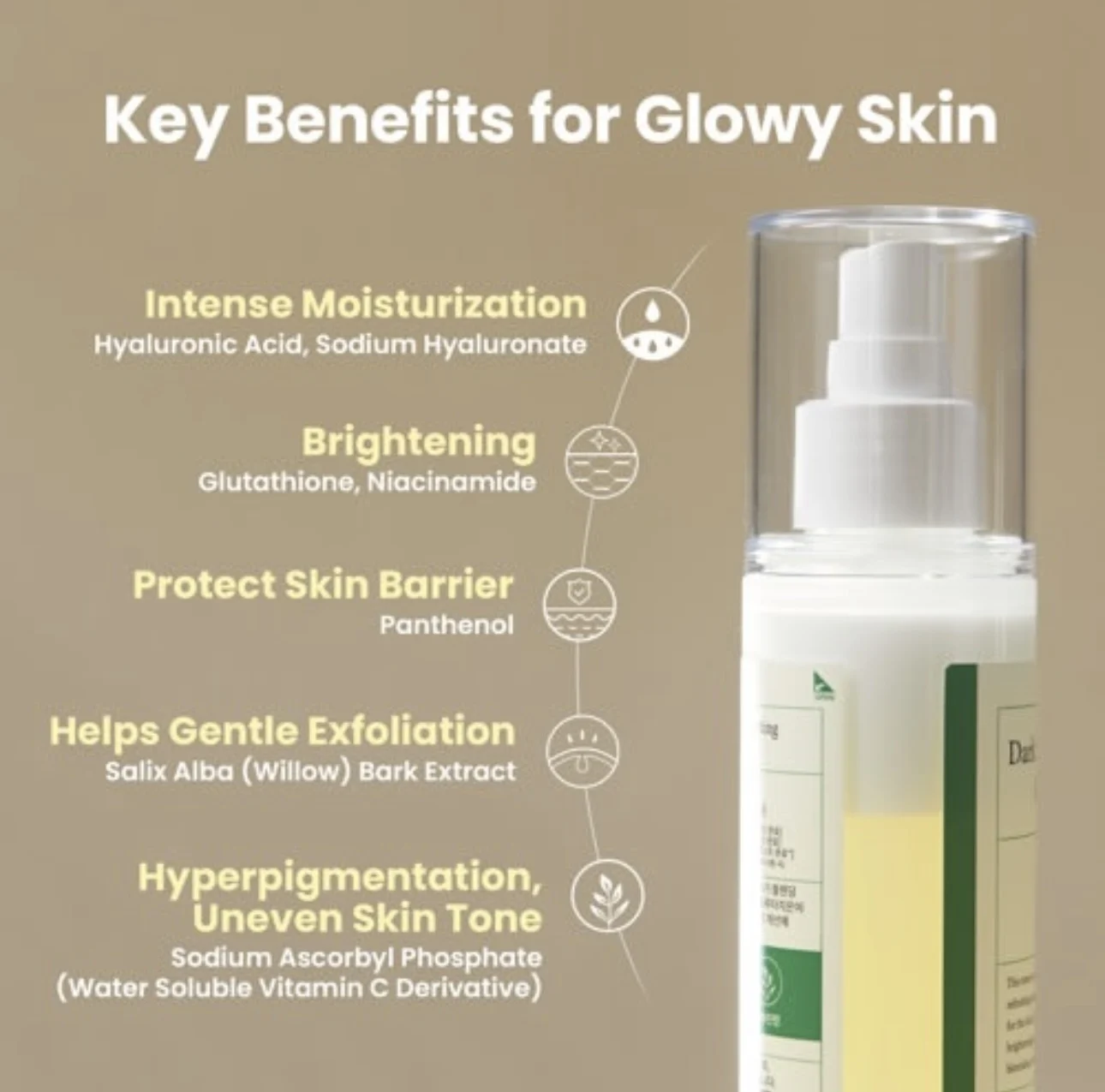Korean Dark Spot Correcting Glow Toner 125ml Hydrating Soothing Prep The Skin Original Hyaluronic Acid Nourishing Toner Spray view 5