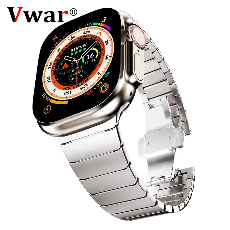 Voor Vwar Horloge DT8 ZD8 Ultra Max 49Mm Band Serie 8 7 45Mm 44Mm 42Mm Verstelbare roestvrij Stalen Band Iwatch Apple Ultra 7 Se 6