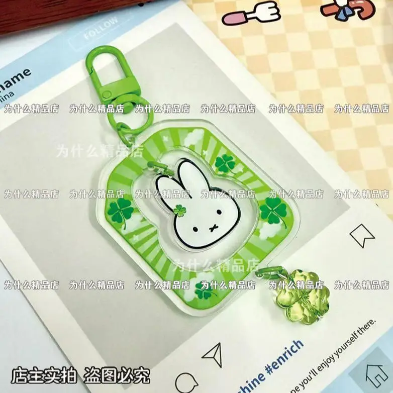 Miffy Acrylic Keychain Kawaii Cartoon Rabbit Creative Couple Fashion Style Transparent Acrylic For Key Bag Decoration