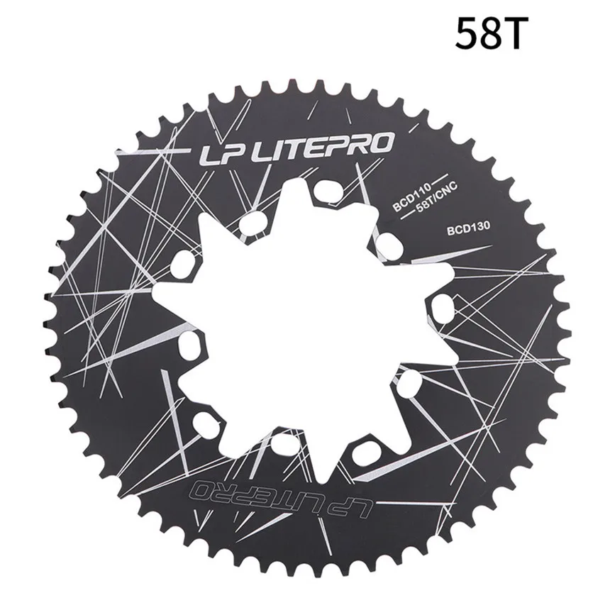 LP Litepro 54T Oval Double BCD 110&130MM Chainring Folding Bike 56 58T Crankset  Bicycle Chainwheel Sprocket