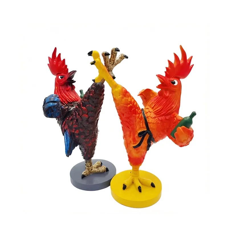 

Drunken Kung Fu Chicken Figurine Abstract Animal Rooster Ornament Office Desk Living Room Shelf Home Decoration Accessories