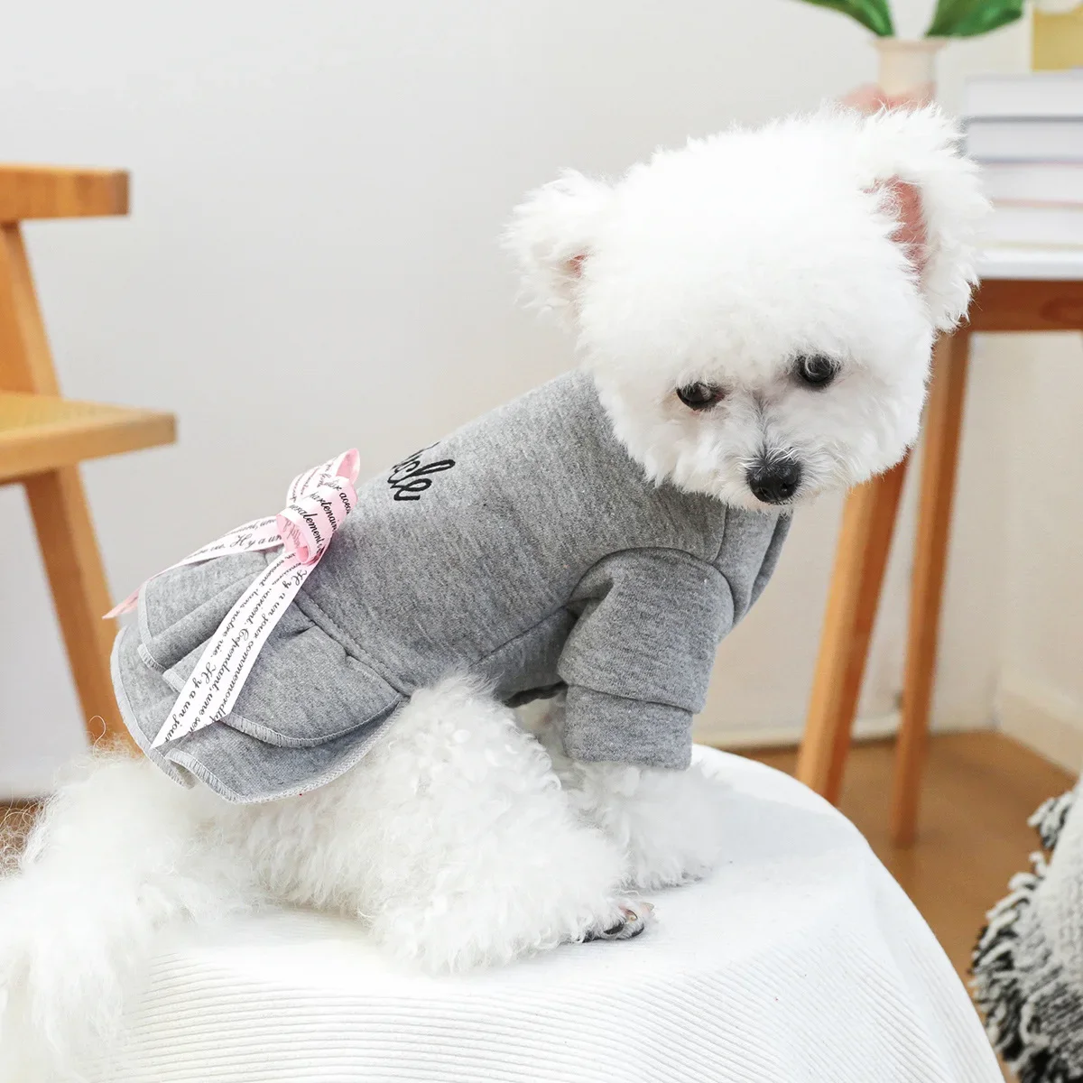 Pet Autumn and Winter Dress Bow Cake Dress Clothing Small Puppy Cat Thick Dress Dog Dresses for Small Dogs Puppy Clothes