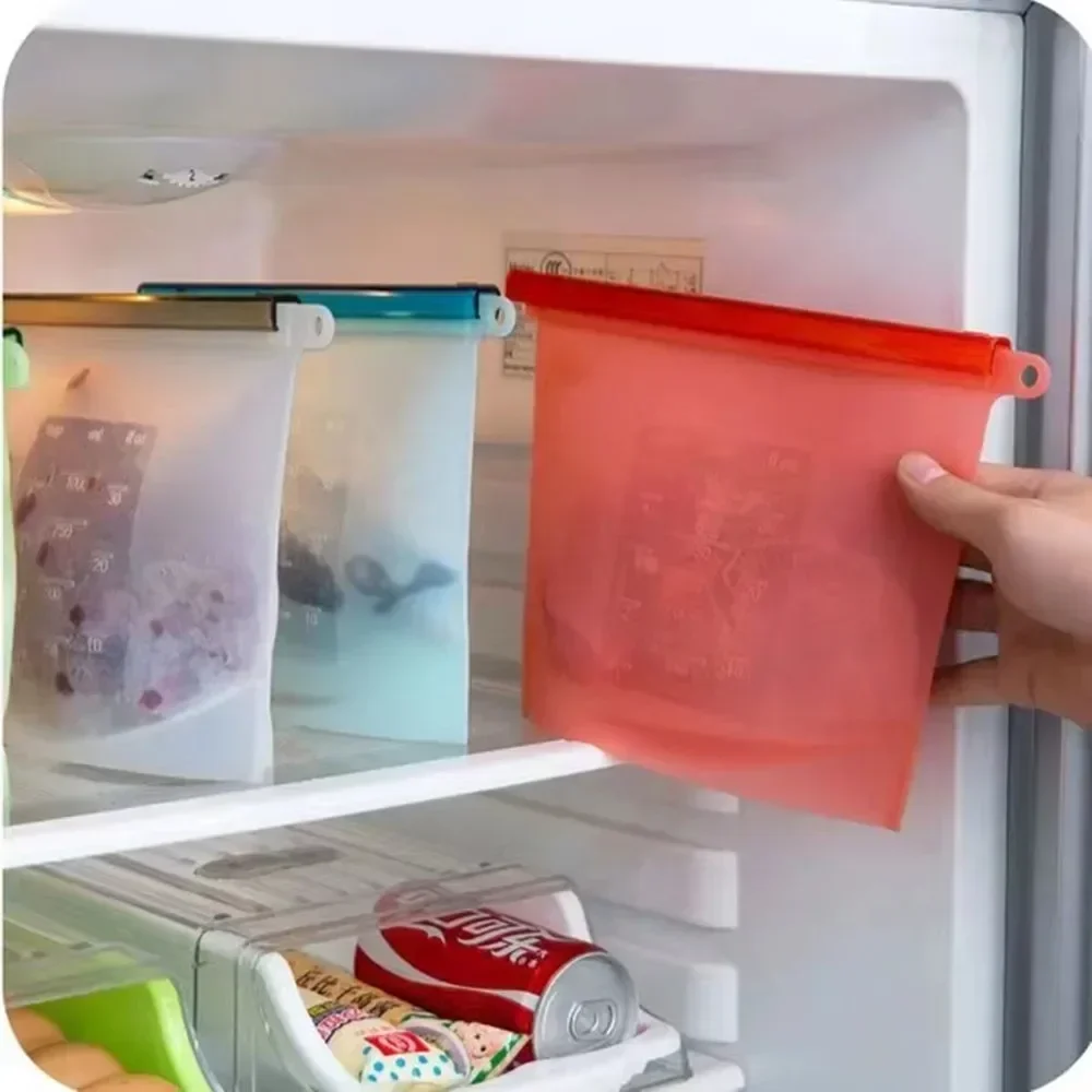 Food self-sealing bag can be reused fresh bag fruit and vegetable sealing bag leak-proof food storage self-sealing storage