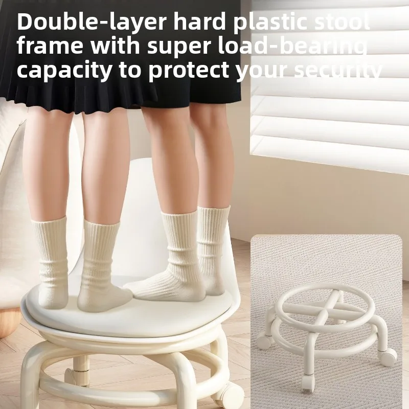 Roda giratória pequenos banquetas que economizam espaço, cadeiras móveis para sala de estar com rodas, durável, кkritв  rahстиную, banco rolante