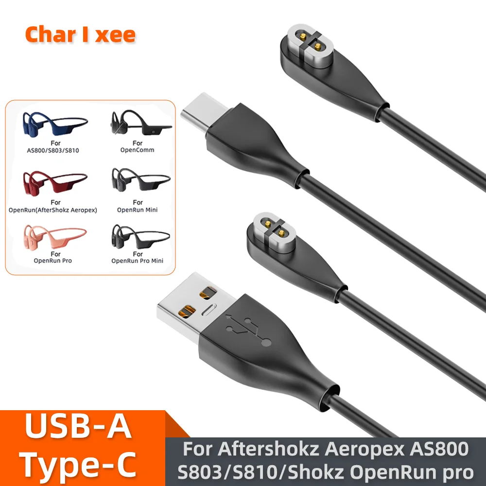 Chargeur d'écouteurs à Conduction osseuse, pour Aftershokz Aeropex AS800/ S803/ S810 Shokz OpenRun Pro, câble de chargement magnétique USB/type-c