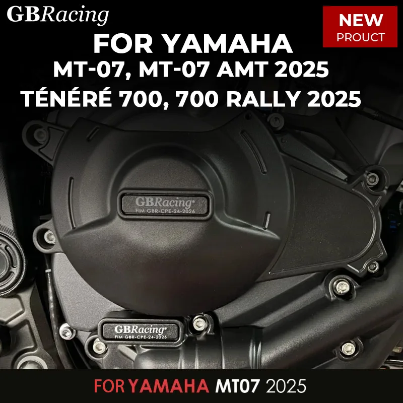 

GBRacing For YAMAHA MT-07 Secondary Engine Cover SET 2025 - MT-07, MT-07 AMT 2025-Ténéré 700, 700 Rally 2025 engine clutch Cover