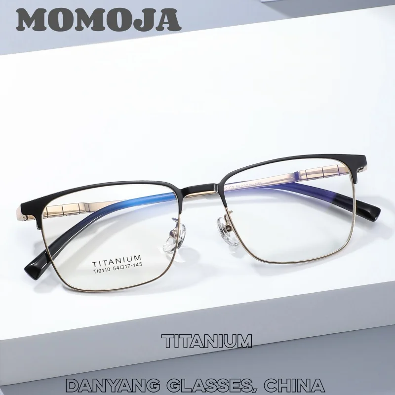 

MOMOJA 2025 New Ultra-light Business Pure Titanium Square Glasses Frame Retro Optical Prescription Eyeglasses Men TI0110