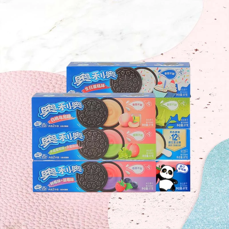 

Печенье-сэндвич Oreo 3,42 унции (97 г)*2 упаковки случайной доставки, повседневные закуски, повседневные закуски для вечеринок, праздничные закуски