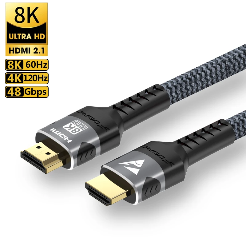 8K HDMI 2.1 Cable 8K@60Hz 4K@120Hz HDMI-Compatible Ultra High Speed 48Gbps Audio Video Cables For TV Box PS5 4 Monitor Projector