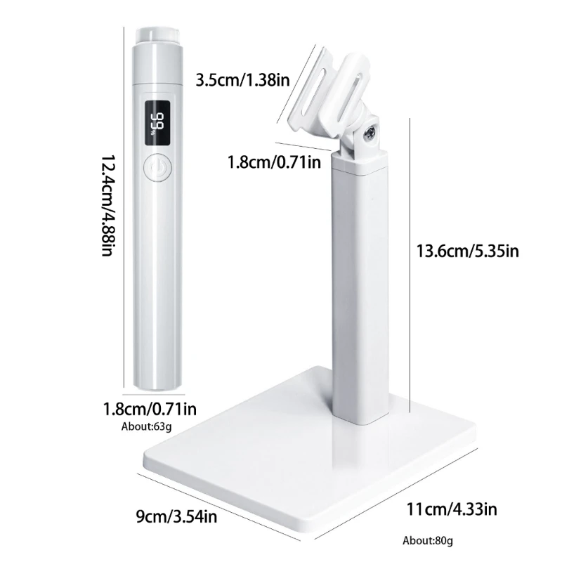 E1YE Lamp Quick-Drying Light with Stand Dryer Handheld Rotation Lamp for Salons Home and Travel Use