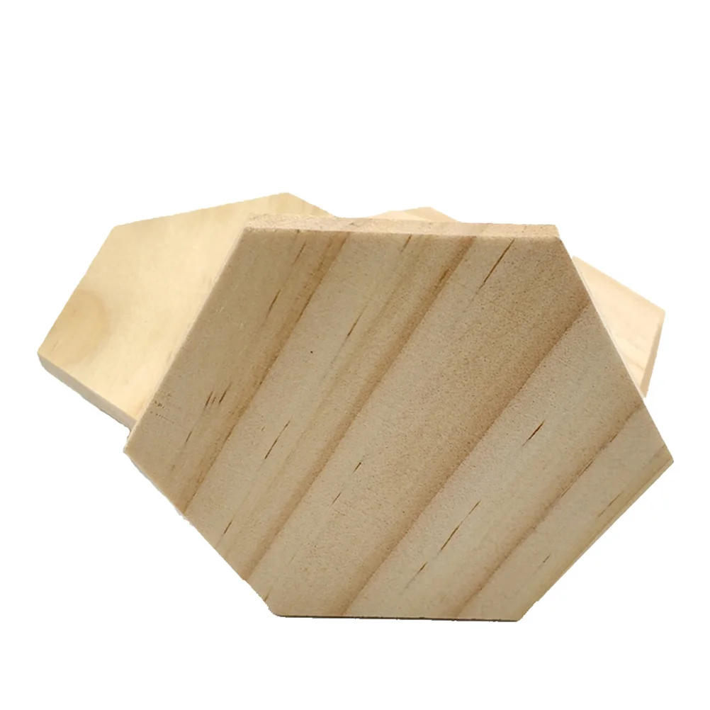 

25 pcs Wooden Hexagon Slices 3.8 Cm Natural Wood Discs For Diy Craft Decorative Tree Bark Wood Slices Handicraft Sewing Tools