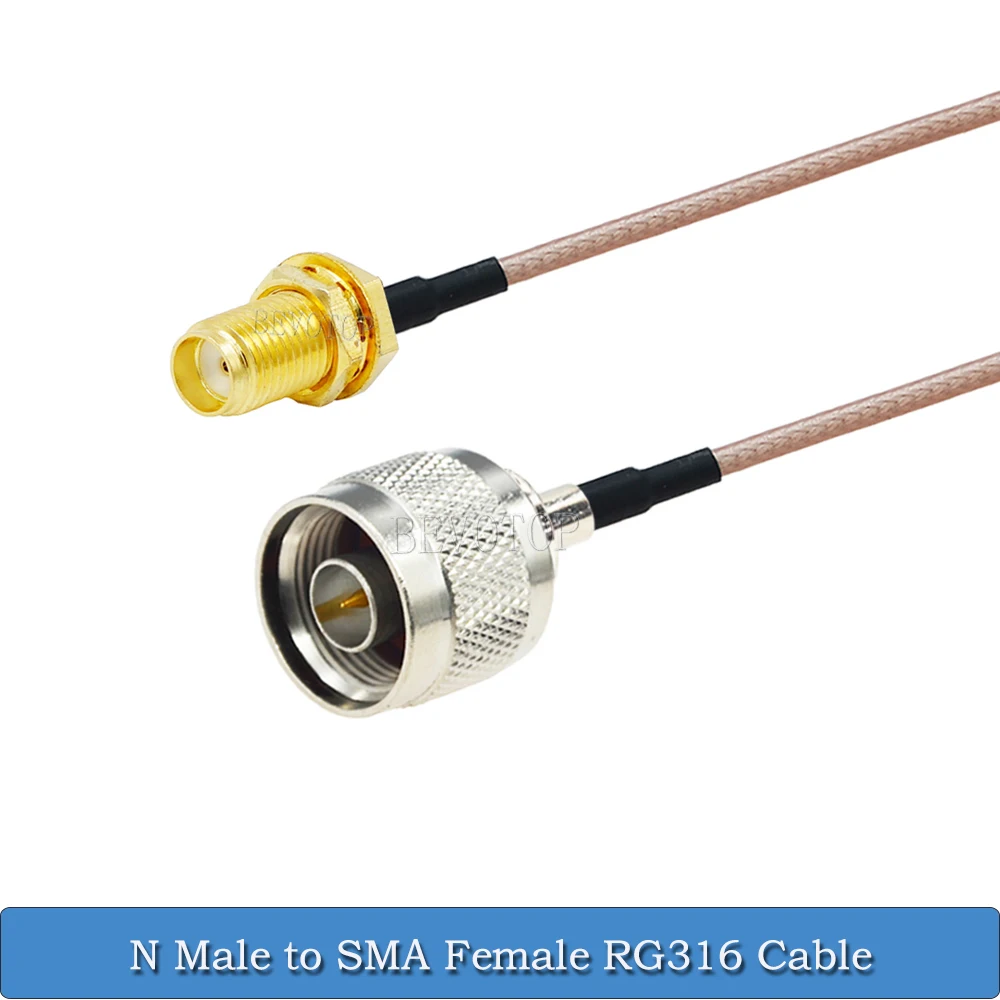 ขั้วต่อ RG316 L16 N ตัวผู้เป็น SMA ตัวผู้/ตัวเมีย50โอห์มการสูญเสียต่ำสายโคแอกเซียลสาย RG-316โคแอกเซียลหางเปียจัมเปอร์10ซม.-30ม.