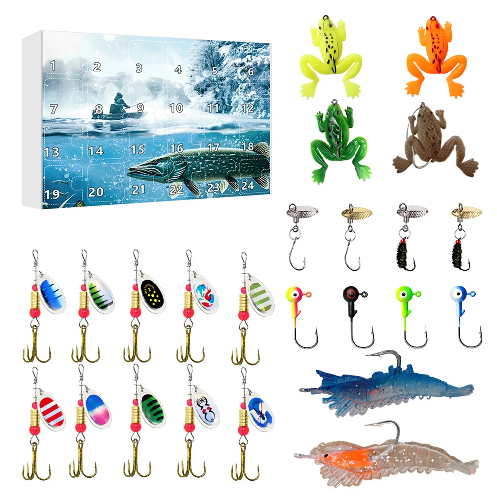 

For Deep Sea Fishing Christmas Fishing Lures Christmas Surprise Fishing Bait For Boys Advent Calendar Hard Baits Included