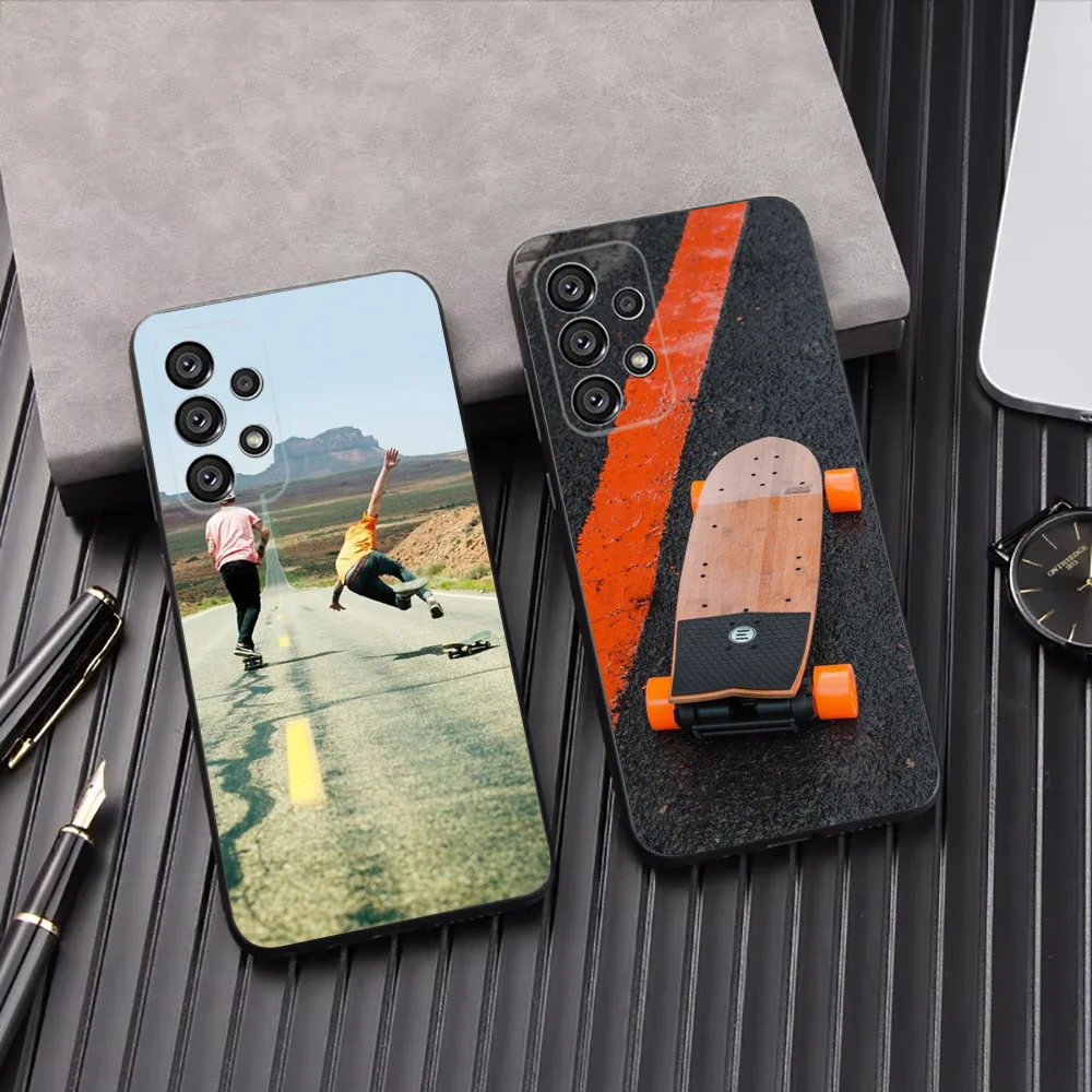

Skateboard Scooter Phone Case For Samsung Galaxy A13,A21s,A22,A31,A32,A52,A53,A71,A80,A91 Soft Black Shell