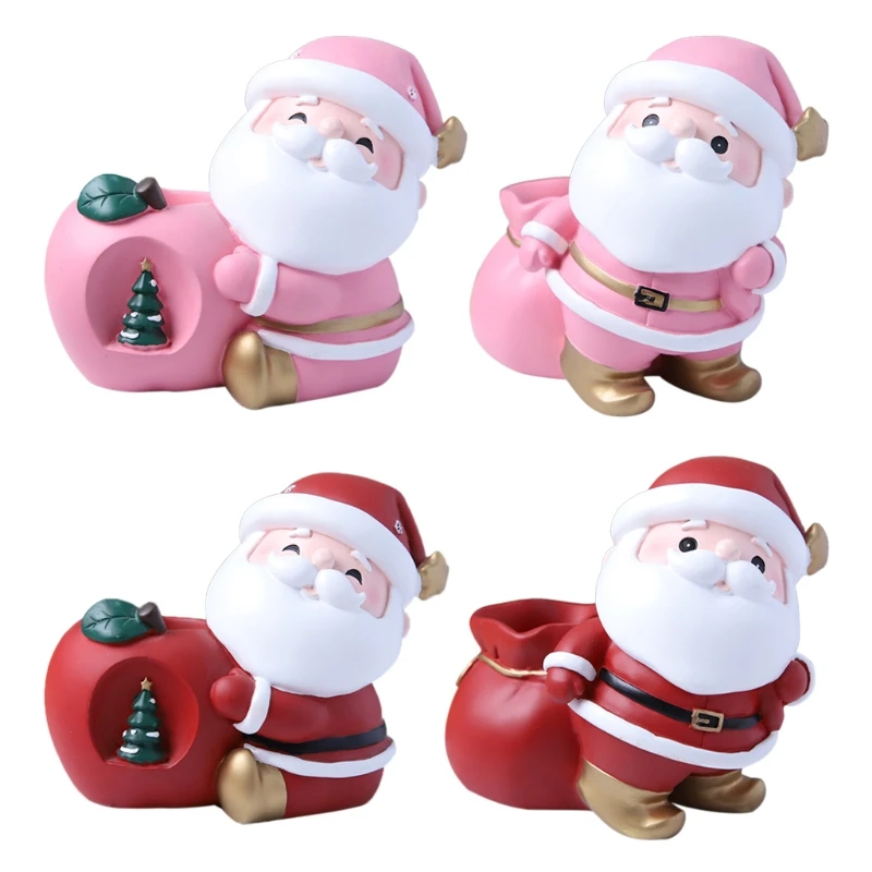 

Xmas Santa Desk Organizer Pencil Holder Desktop Storage for Pen Colored Pencil Crayon Paint Brushes Art Studio Office