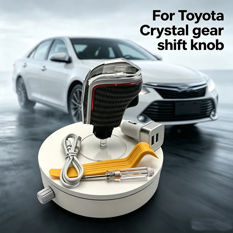 LED Crystal Gear Shift Knob For Toyota Camry/Levin/Frontlander/Allion /Avalon/CHR/Levn/Corolla Seven Color Gear Head