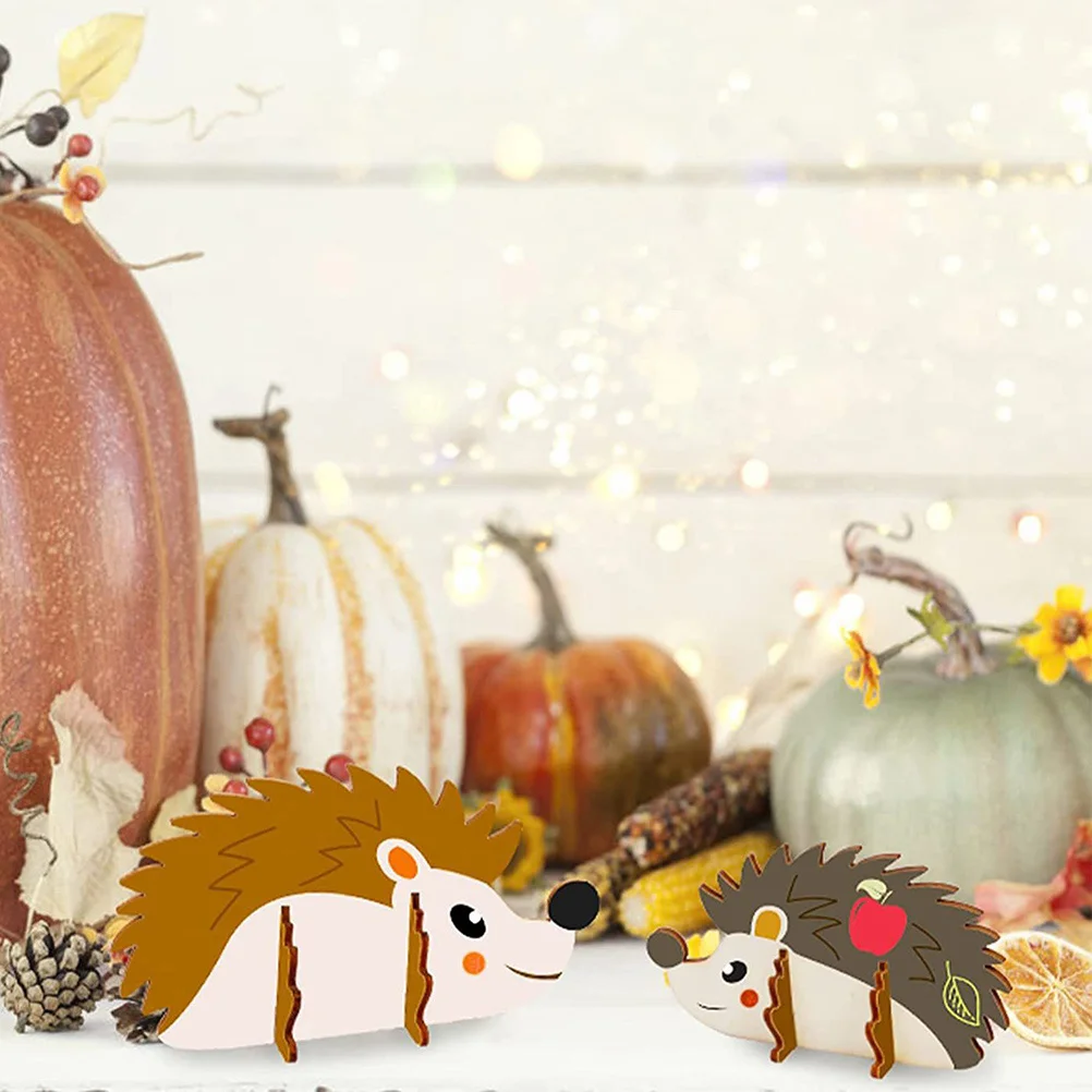 

1Set DIY Craft Wood Hedgehog Cutouts Unfinished Wooden Slices Smooth Blanks for Painting Decoration Wood Blanks