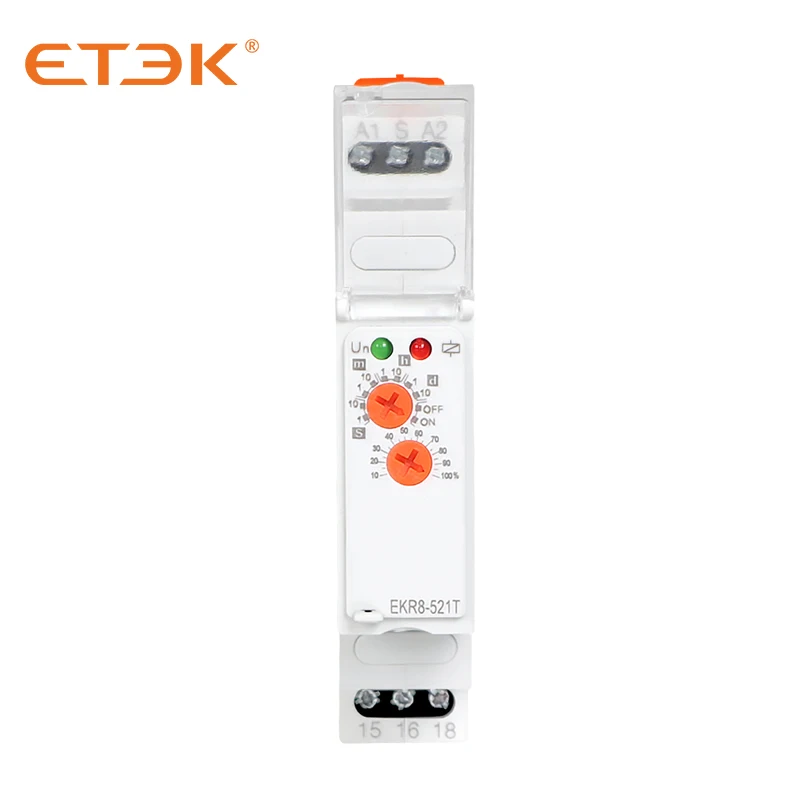 ETEK Delay On Off Time Relay Electronic Switch Single Function 12V 220V 16A AC230V SPDT AC/DC12-240V Module EKR8-521TH