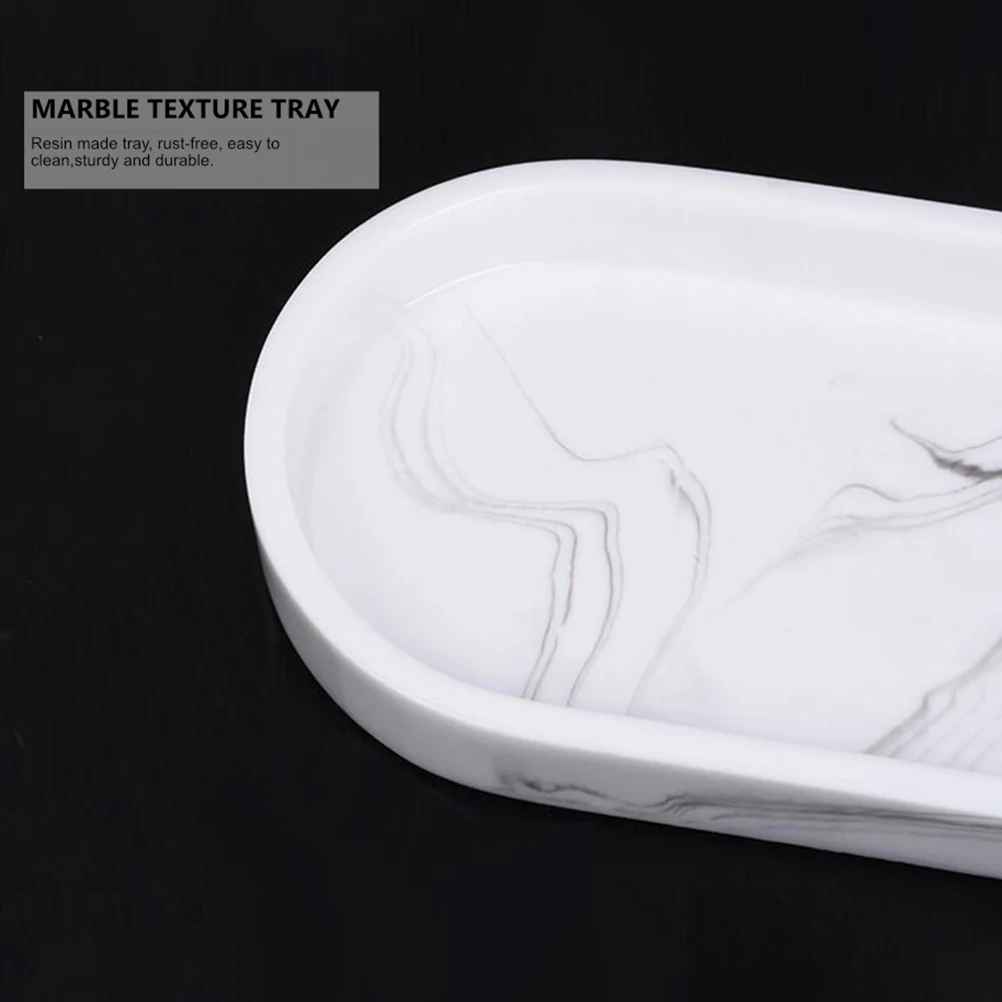 

Marble Texture Resin Storage Tray Bathroom Toilet Tank Organizer Bathtub Tray For Toothbrush Toothpaste Home Hotel Use