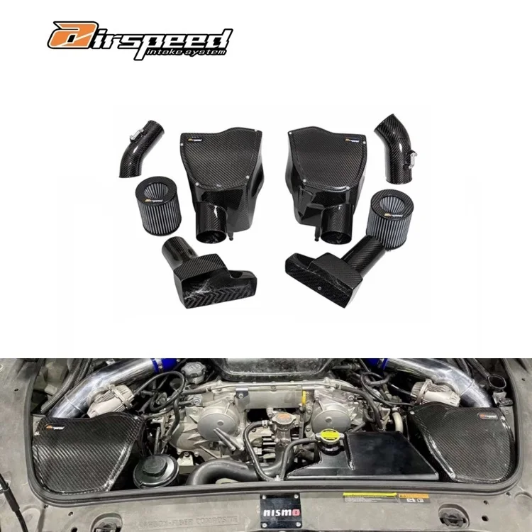 

Carbon Fiber Car Engine Cold Air Intake System Kits Intake Pipe Air Filter Car Accessories For Nissan GTR R35 3.8T Air Intake