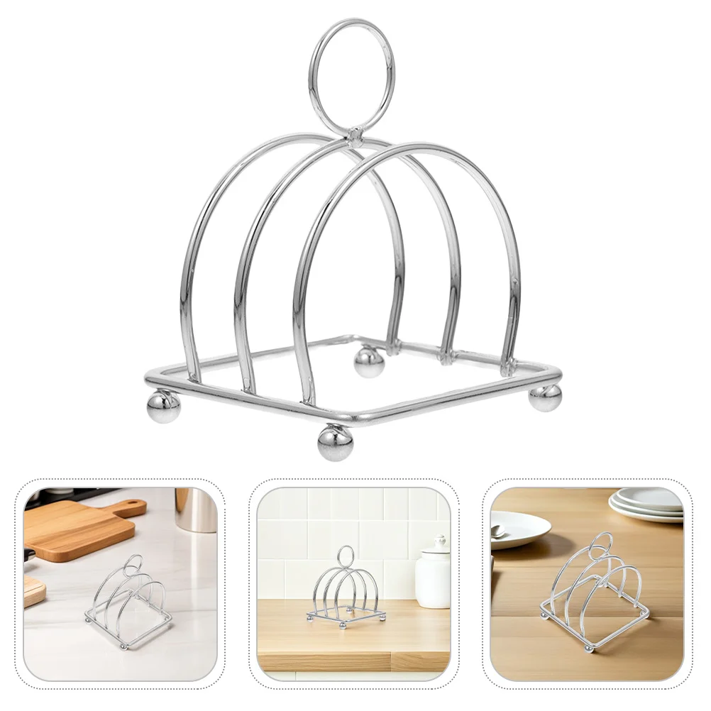 

2Pcs Bread Rack Toast Holder Stainless Steel Multipurpose Organizer Kitchen Countertop Tool Book Shelf Display Stand