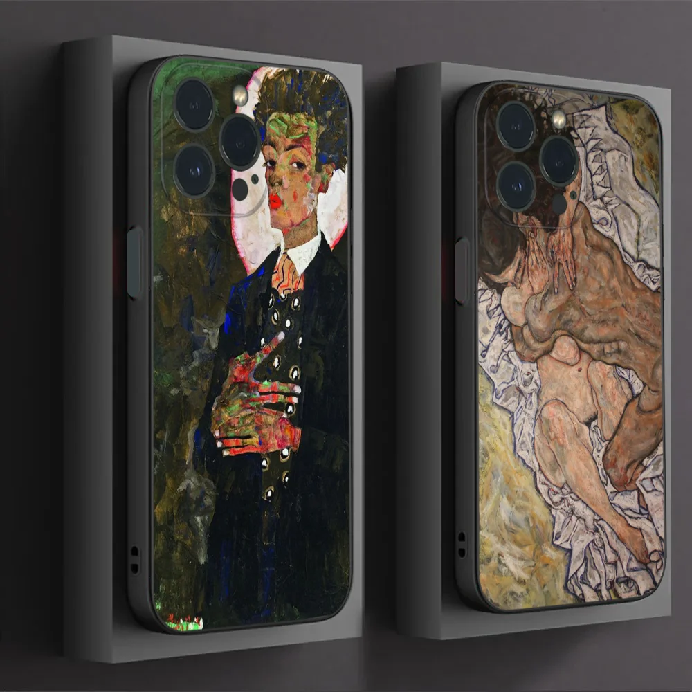 

Egon Schiele Art Phone Case For IPhone16 15 14 13 12 Mini 11 Pro XS Max X XR SE5 6 7 8 Plus Soft Silicone Cover