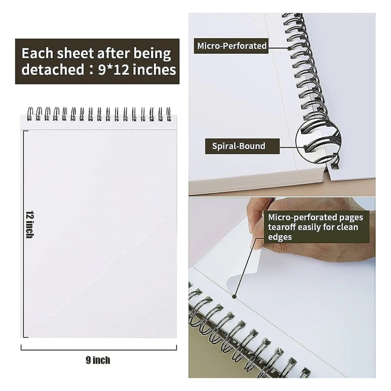 Top-Sketchbook, Top Spiral Bound Sketchbook กระดาษวาดภาพศิลปะสําหรับผู้ใหญ่, ผู้เริ่มต้น, และศิลปิน, Sketching Sketchbook