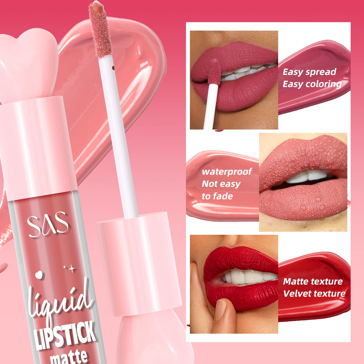 Matte liquid lip gloss, 12 colors, long-lasting, waterproof, non-staining, velvet matte lip gloss lipstick