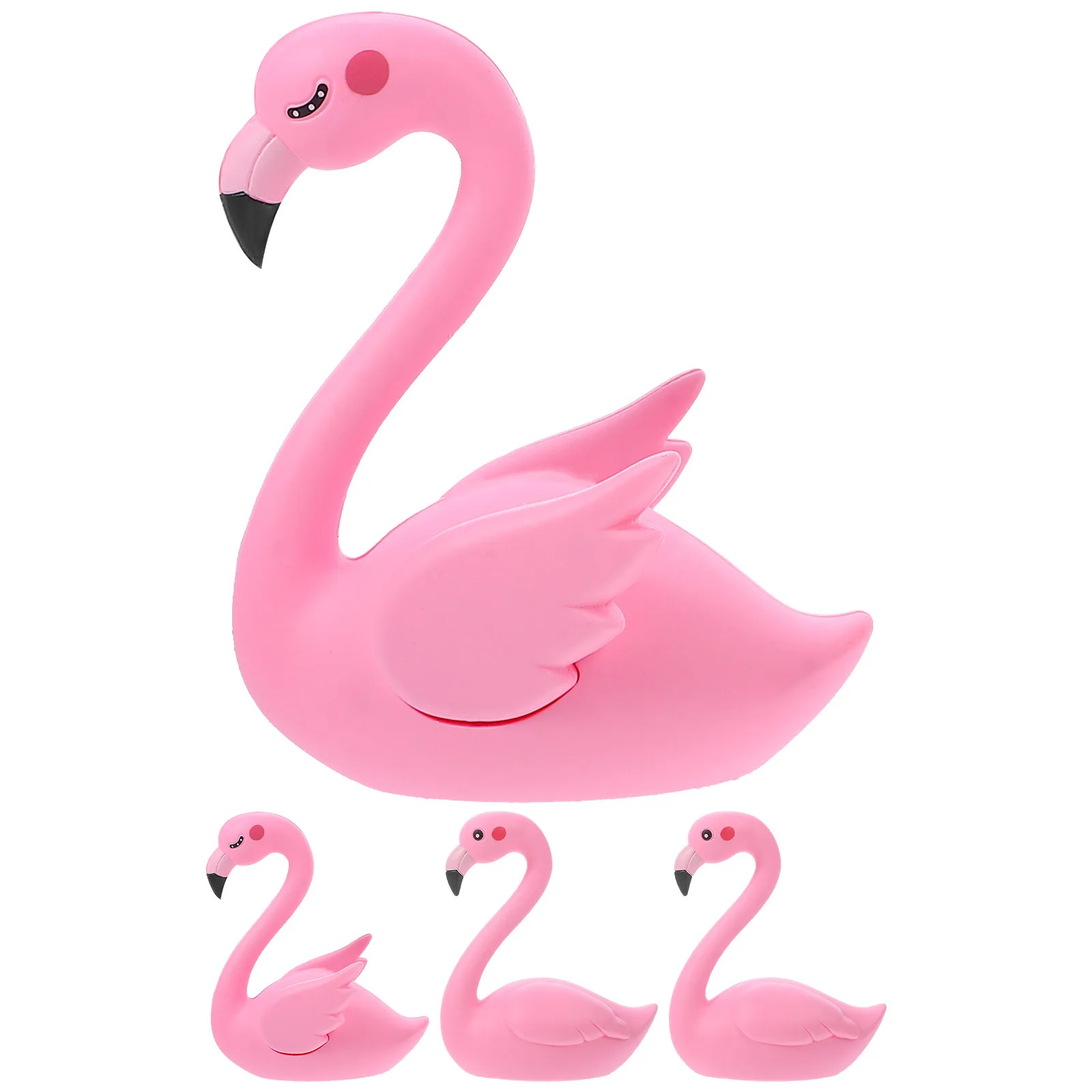 

4Pcs Flamingo Ornaments Lovely Cute Cake Decoration Wedding Birthday Party Vinyl Crafts Cartoon Flamingo Ornament