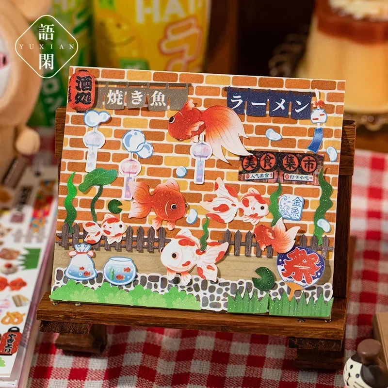 cute cartoon Scrapbook decorations Sticker Retro Anime Animal Journaling Sticker Creative Design Sweet Washi Tape Sticker