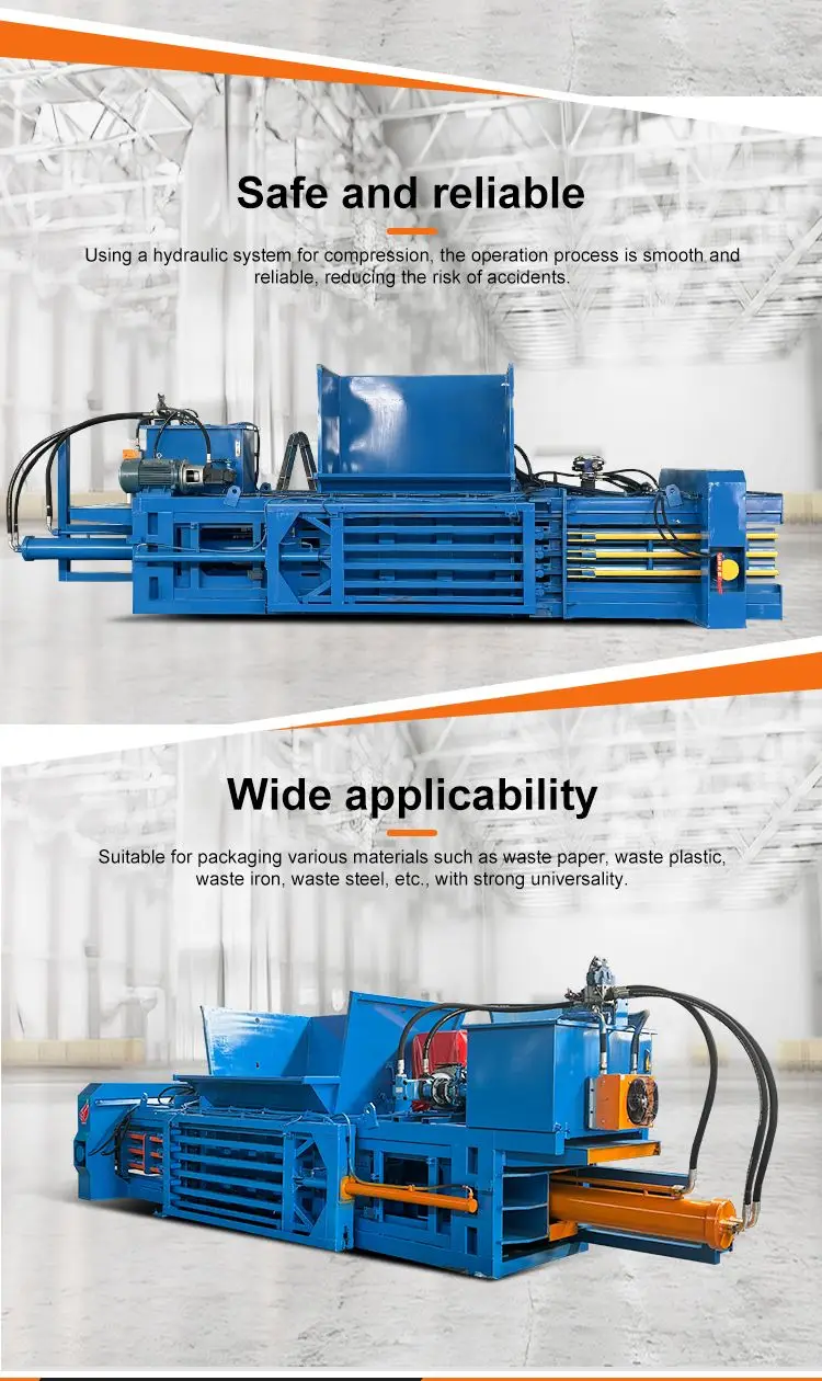 Full Automatic Horizontal Hydraulic Baler Metal Iron Aluminum Compressing Machine 200-1000kg Custom Bale Scrap
