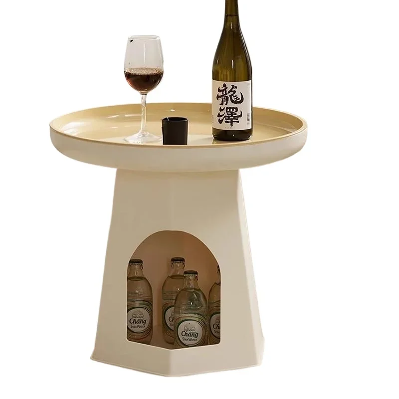 

Side corners, minimalist small round table, mini living room, creative bedside table