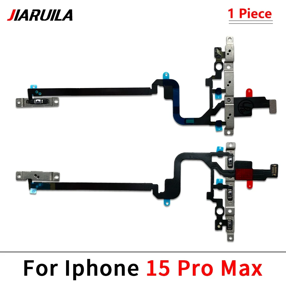 10Pcs，Power Button Switch & Volume Up / Down On / Off Button Flex Cable For Iphone 13 14 15 Pro Max 13 Mini 14 15 Plus