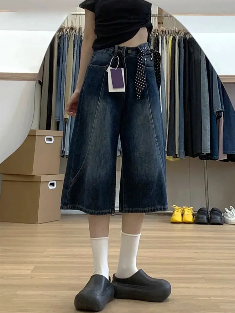 

American Retro Loose Straight Leg Jeans Women Summer New plus Size Pear Shape Slimming Wide Leg Pants High Waist Casual Jeans