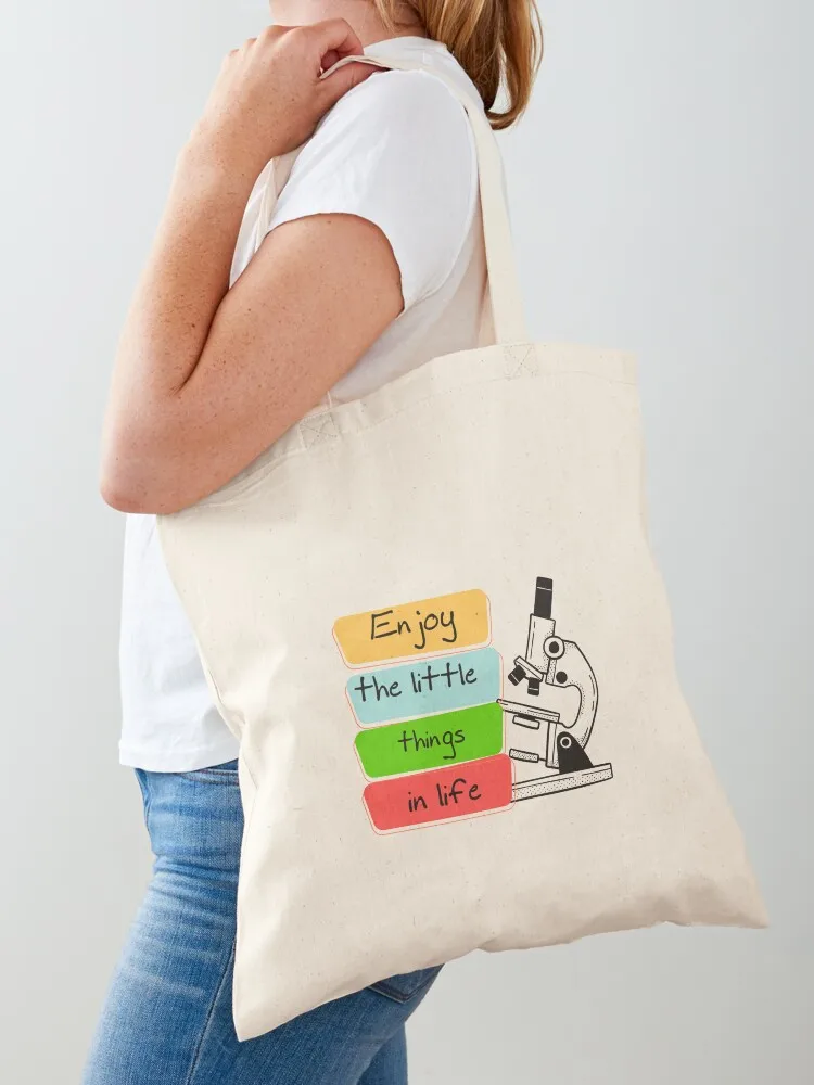 

Funny microscope, microbiologists biology nerd science lab Tote Bag tote bag men shopper bag women great Women's handbag