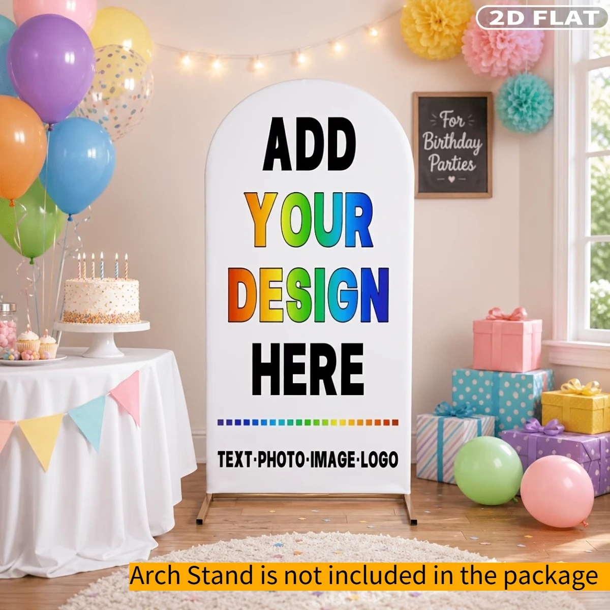 1pc Custom with Polyester Strenchy Arch Backdrop Covers, Easy To Install, elastic for Wedding Photo Shoots, Birthday Party Decor