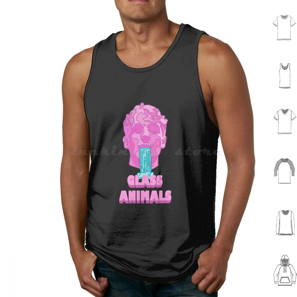 

Glass Animals Soda Waterfalls ( Head And Logo ) Tank Tops Vest Sleeveless Head Logo Glass Animals Music Band Song Album Zaba