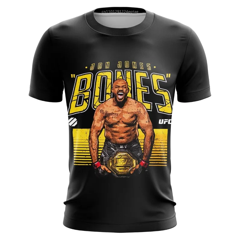 

Summer UFC Jon Jones Print 3D Short Sleeve T-shirt for Men's Fighting Fast Drying Breathable Loose Sports and LeisureWearT-shirt