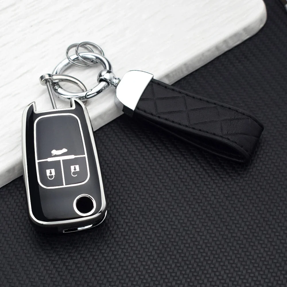 TPU Car Flip Key Case Cover Shell for Chevrolet Cruze Aveo Trax Sail Malibu Captiva Opel Vauxhall Astra J Corsa Insignia Mokka view 4