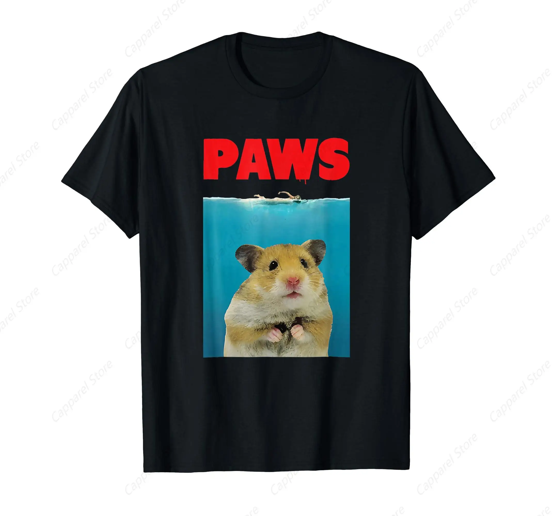 Paws Hamster Funny T-Shirt for Men Cotton 100% Summer Tops Women