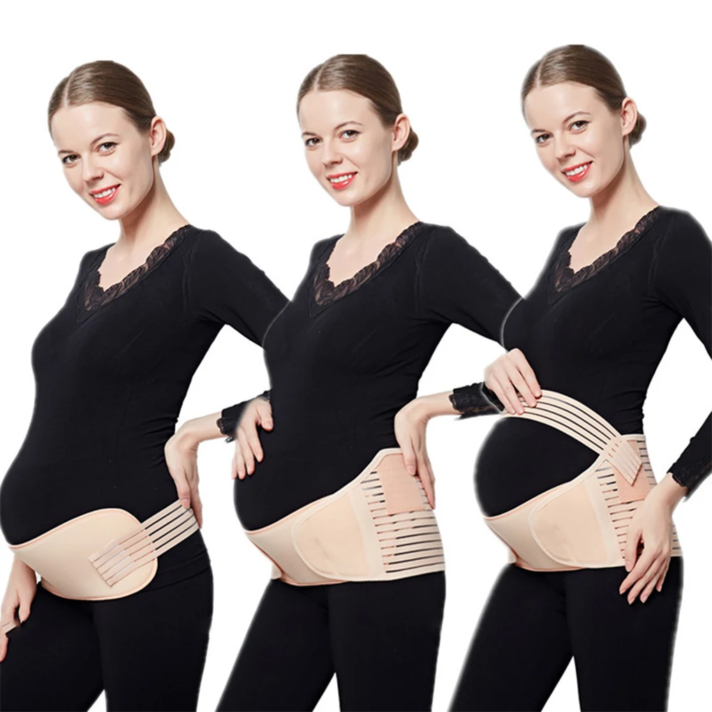 คลอดบุตร BRACE Protector Care Belly เสื้อผ้าเข็มขัดเอวสายรัดเอวการตั้งครรภ์ป้องกันความหนืดที่แข็งแกร่ง L