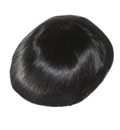 غير قابل للاكتشاف # 1 # 2 # 4 # 7 شعر مستعار بني فاتح مموج/مستقيم للرجال مريح ناعم أحادي PU 100% شعر بشري أصلي رخيص للرجال