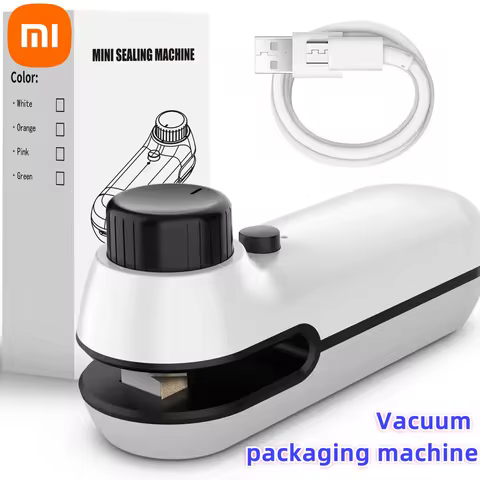 Xiaomi Rechargable  USB 2 In 1 Bag Mini Heat Sealer Storage Bag Plastic Package Snack Sealer Clip Bag Handheld Heat Sealer Bag